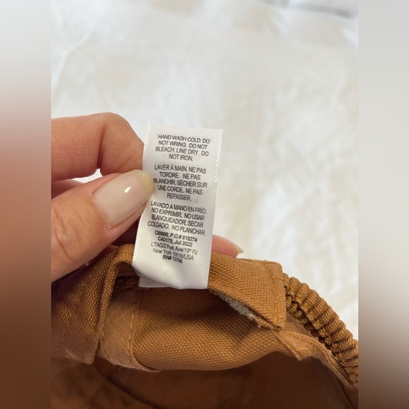 Carhartt Infant Stretch Elastic Back Hat Brown Solid Logo Patch 6 Panel - Picture 6 of 7